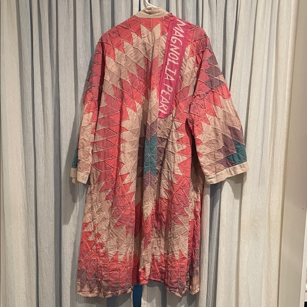 Magnolia Pearl Patchwork Cape in Red and Pink